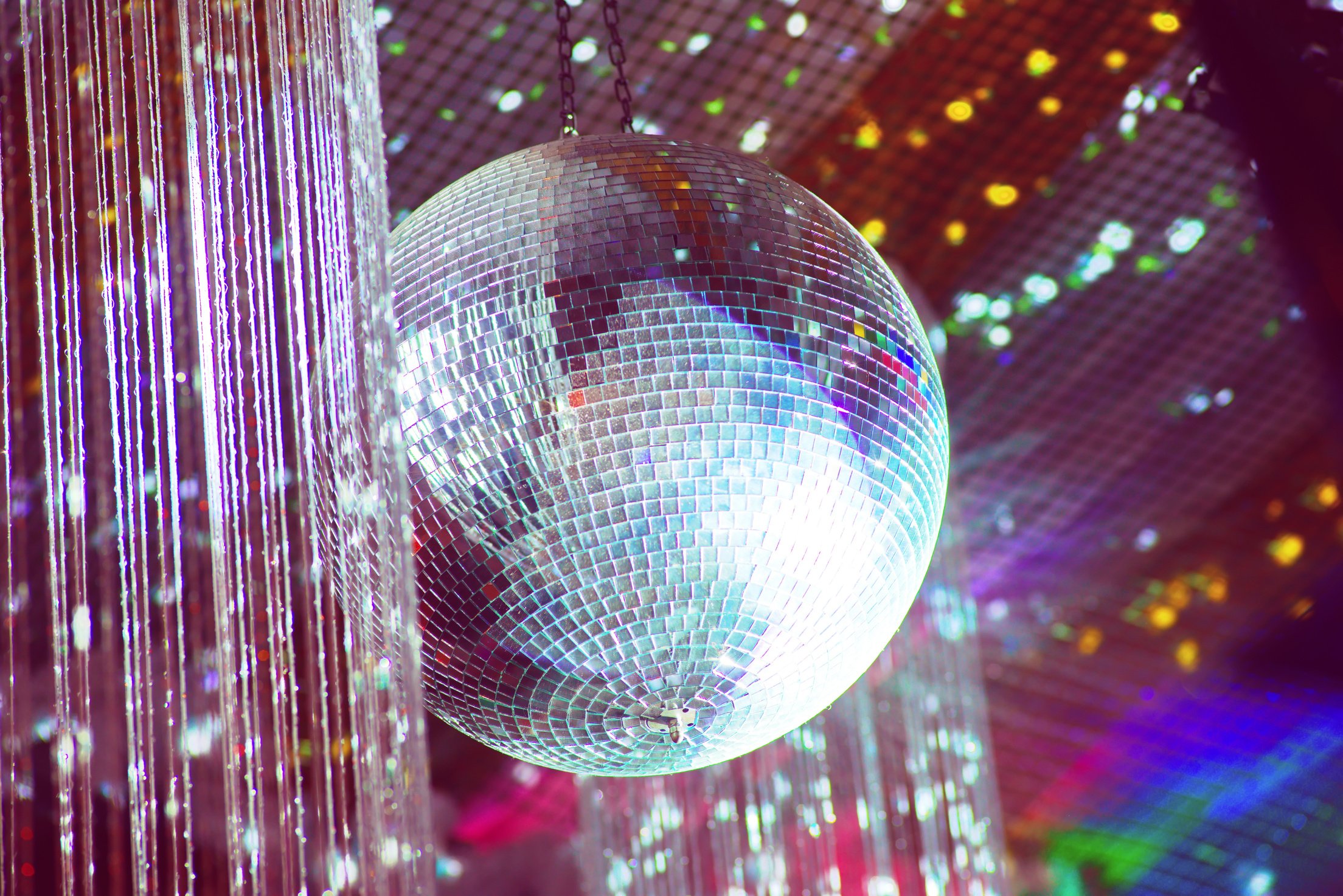 disco ball with cooler lights 70s