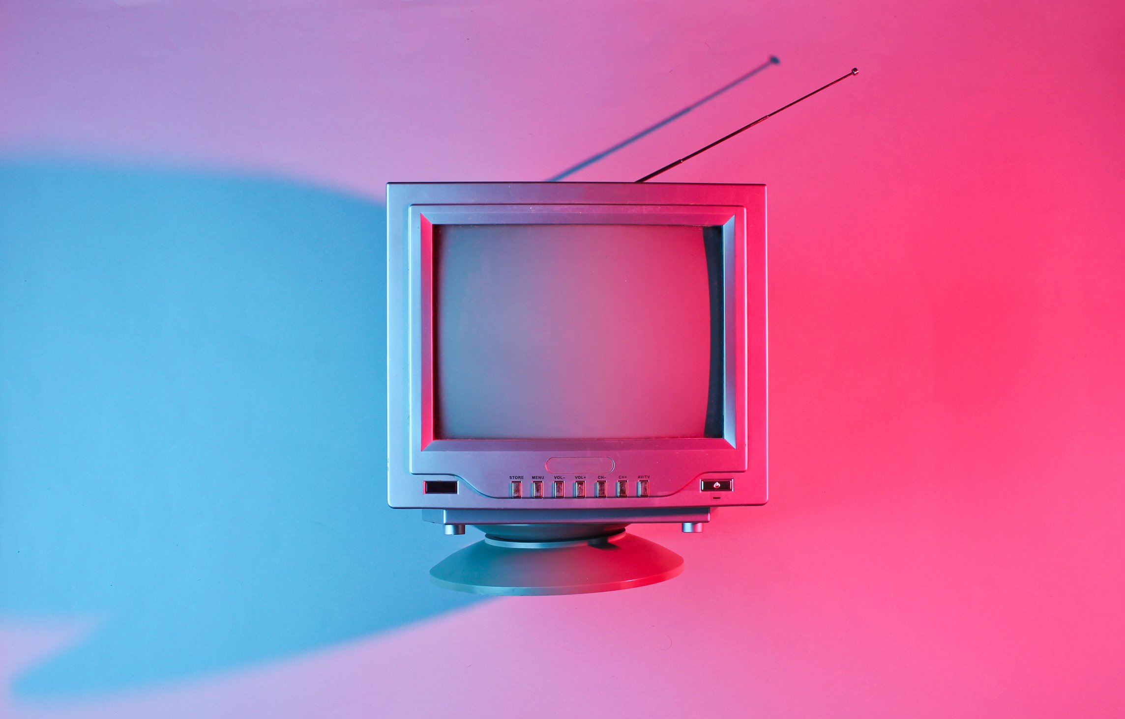 Vintage TV on Gradient Background